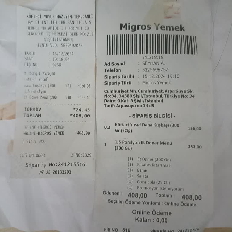 Eksik Sipariş Ve Yetersiz Müşteri Hizmeti