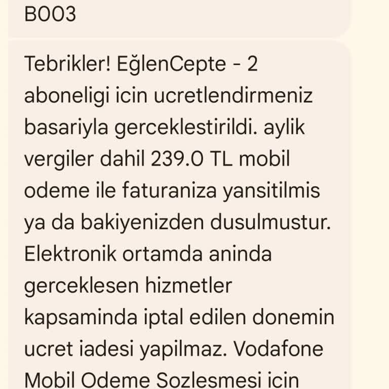 Vodafone Pay Üzerinden İzinsiz Ücret Tahsilatı