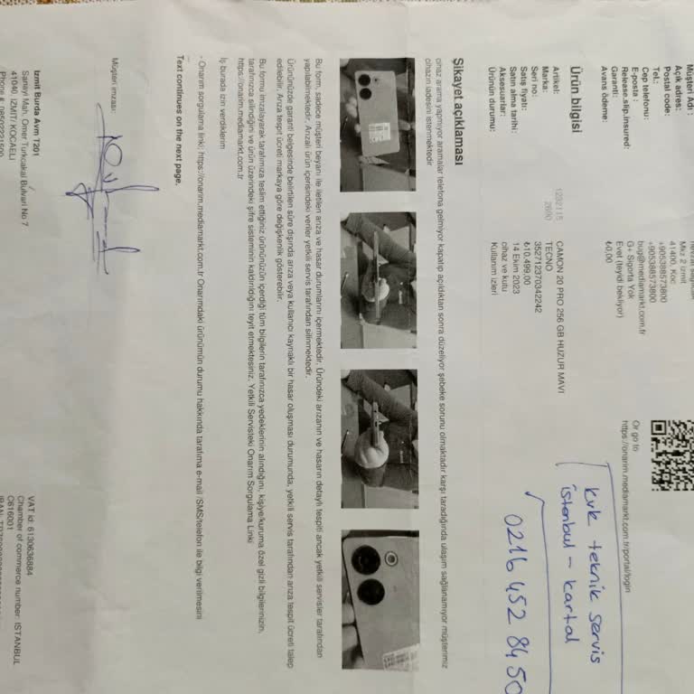 Garanti Kapsamında Çözülmeyen Arıza