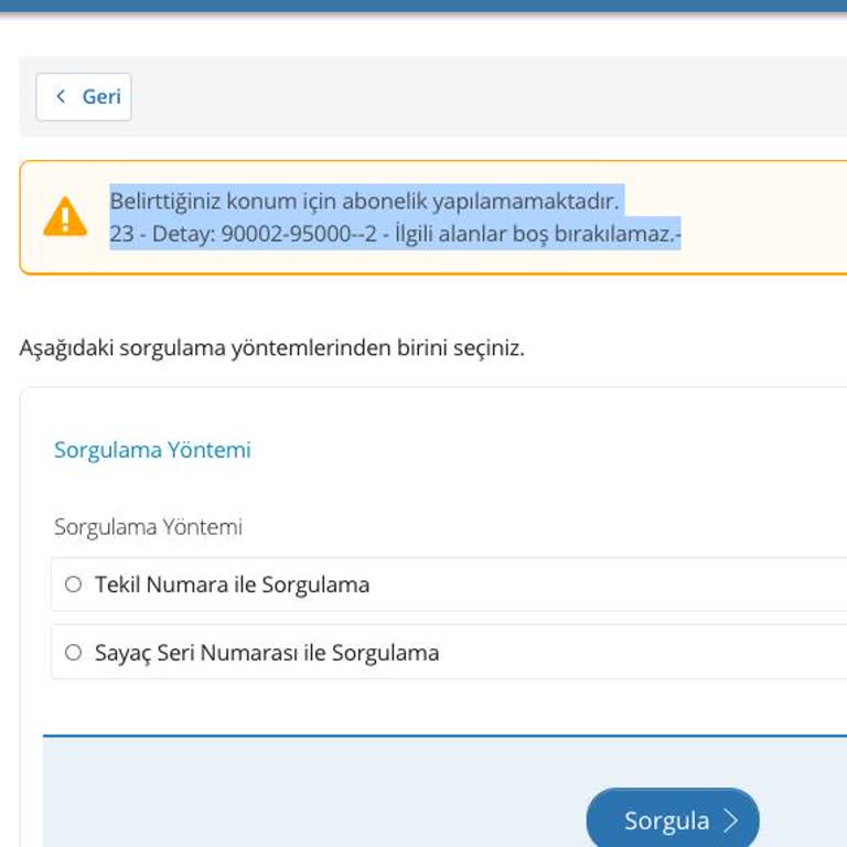 Abonelik Başlatma Sorunu: Sayaç Numarası Hatası