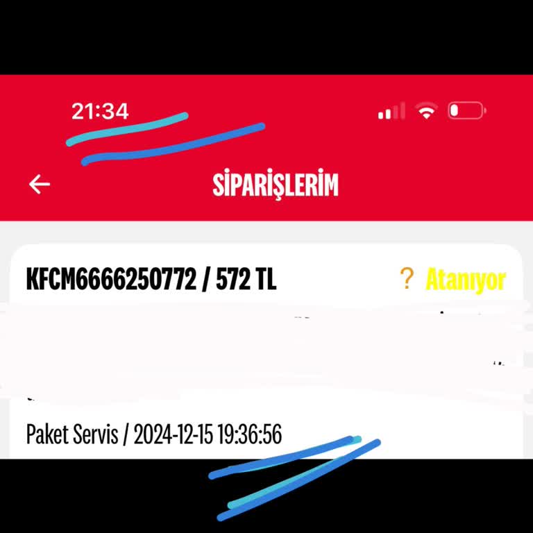 KFC Sipariş Gecikmesi Ve İade Talebi