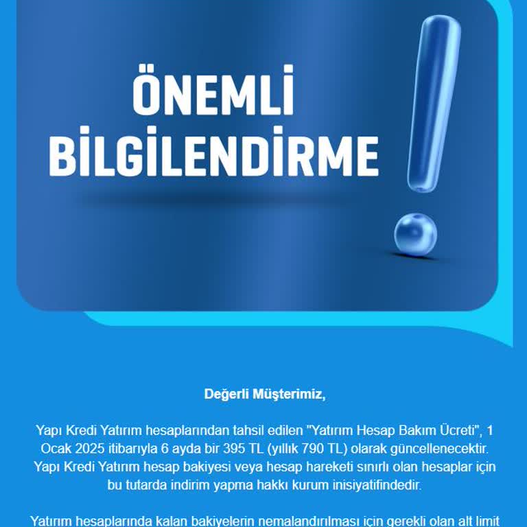 Yapı Kredi'nin Haksız Hesap Bakım Ücreti Kesintisi