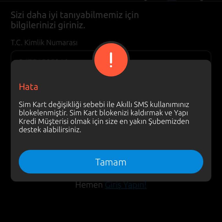 Yapı Kredi'de Akıllı SMS Blokesi Sorunu