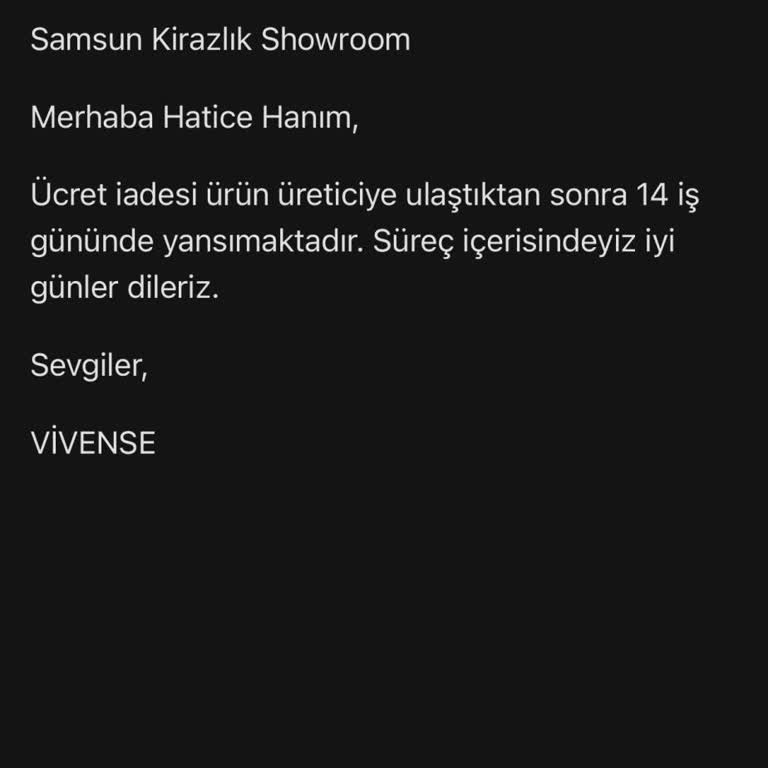 Vivense'den İade Bedeli Mağduriyeti!
