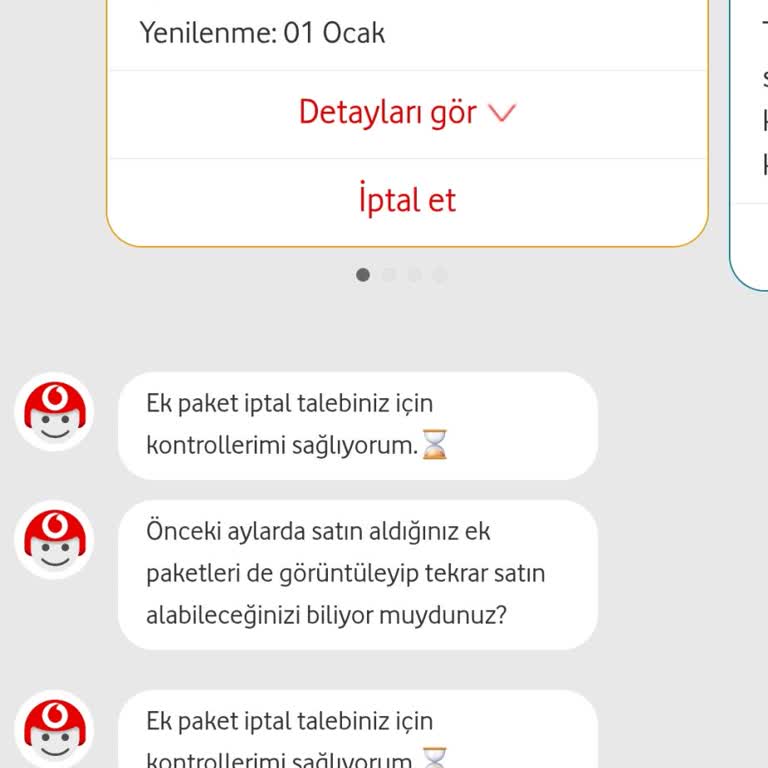 Vodafone Yanımda Uygulamasında Ek Paket İptal Sorunu