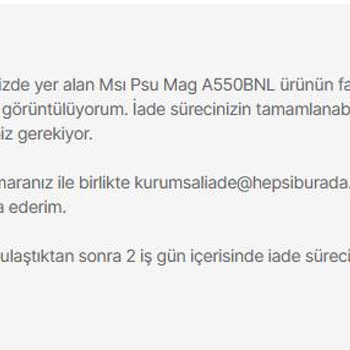 İade Sürecindeki Gecikme Ve Fatura Sorunu