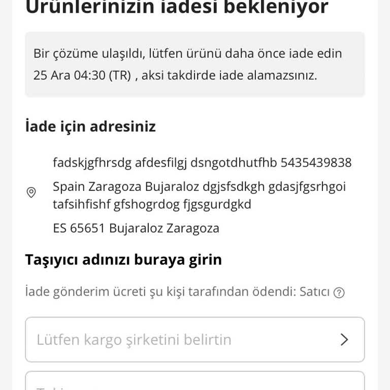 Yanlış Adrese Gönderilen Ürün Ve İade Sorunu