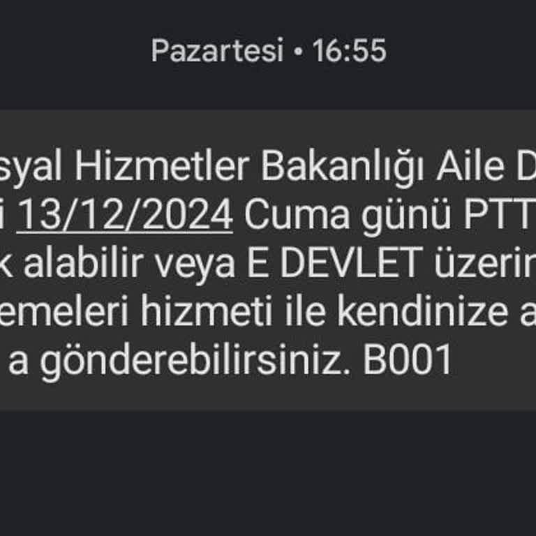 PTT, Aile Sosyal Yardım Hizmeti Şikayetim
