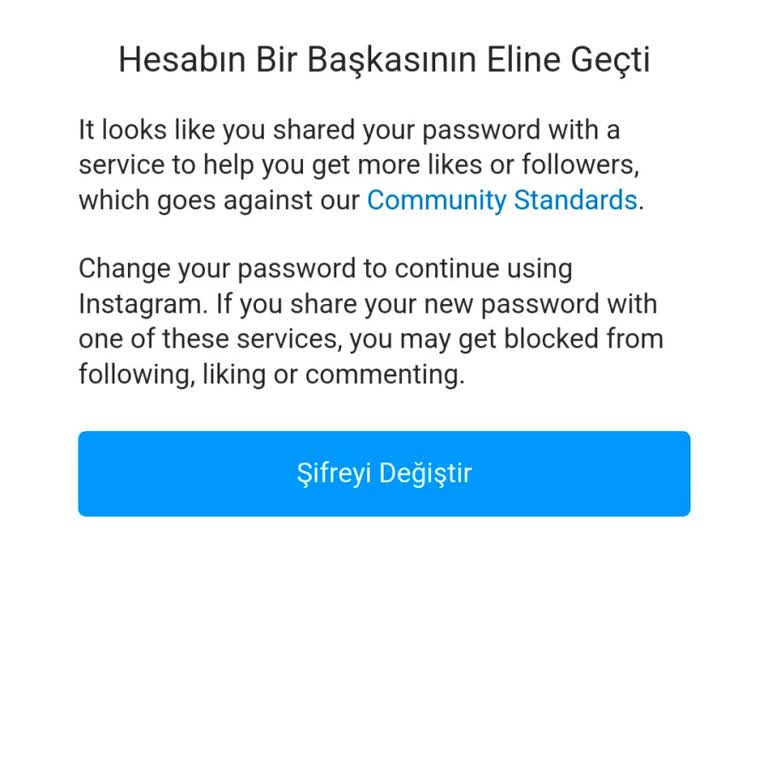 Instagram Hesabımın Güvenliği Tehlikede