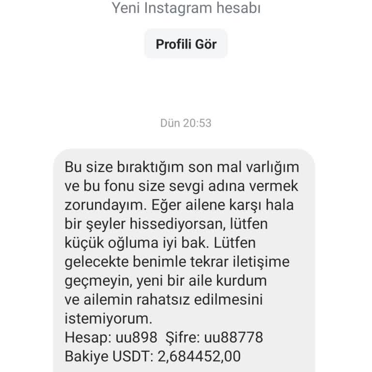 Bilinmeyen Hesap Ve Mesajla İlgili Şikayet