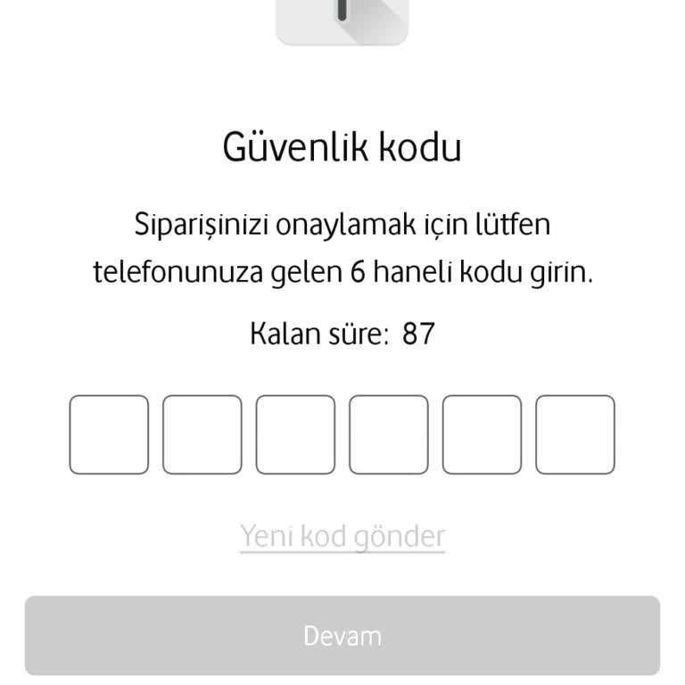 Vodafone Flex Siparişinde Güvenlik Kodu Sorunu