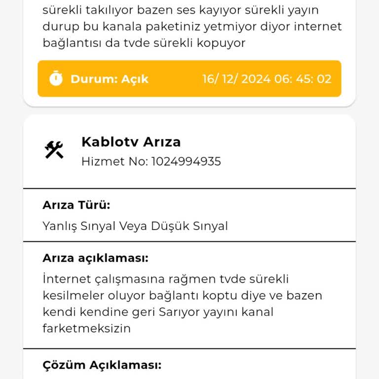 Kablo Net Ve TV Hizmetinde Sürekli Bağlantı Sorunu