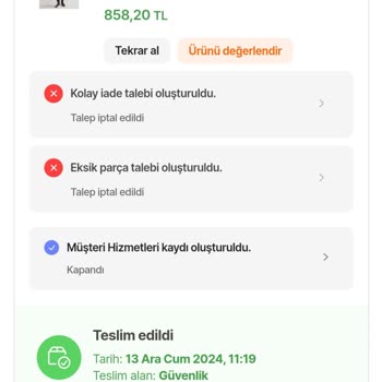 Eksik Gönderilen Ürün Ve Yanıltıcı İade Süreci