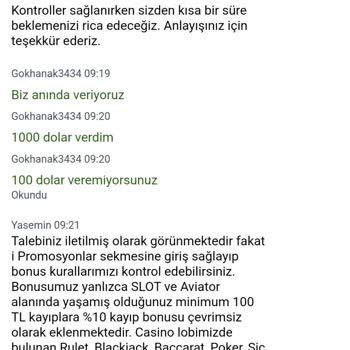 Perabet Casino'da Haksız Çevrim Şartları Ve Bonus Sorunu