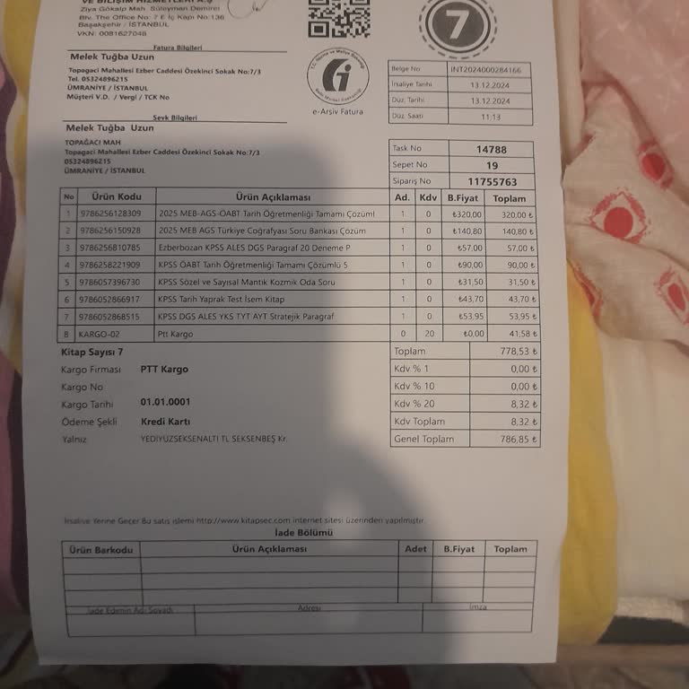 Eksik Kitap Gönderimi Ve İade Sorunu