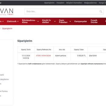 Arçelik Yetkili Satıcısından Sipariş İptali Ve Para İadesi Sorunu