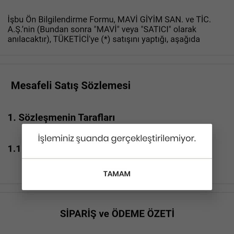 Online Sipariş Ödemesi Sorunu