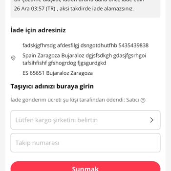 Yanlış Takip Numarası Ve İade Sürecindeki Sorunlar
