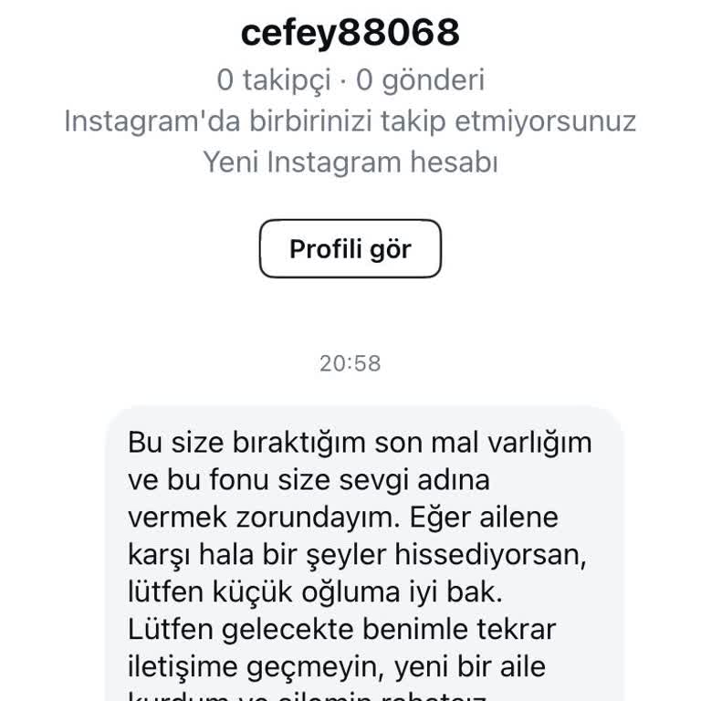 Bilinmeyen Hesap Mesajıyla Gelen Tehdit