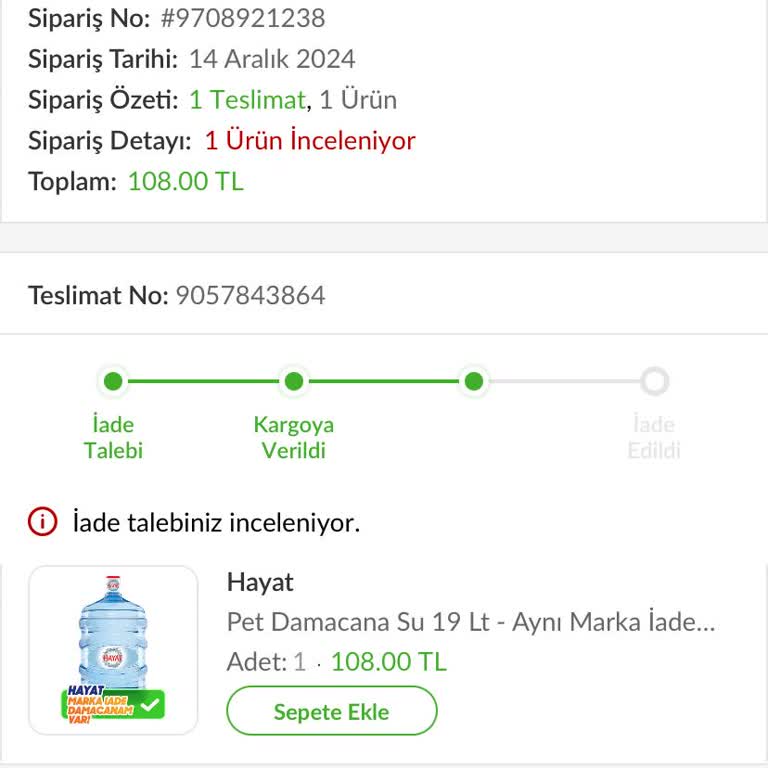 Trendyol GO'da Yanlış Teslimat Ve İade Sorunu