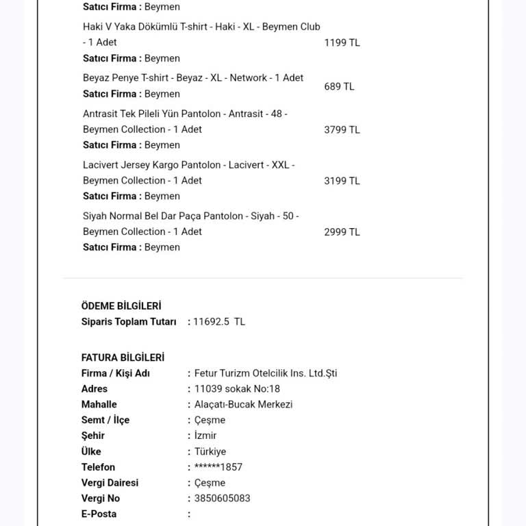 Beymen'den Teslim Edilmeyen Ürünler