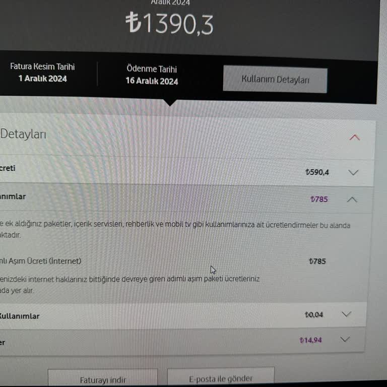 Fatura Şoku: Vodafone'un Yüksek Aşım Ücreti