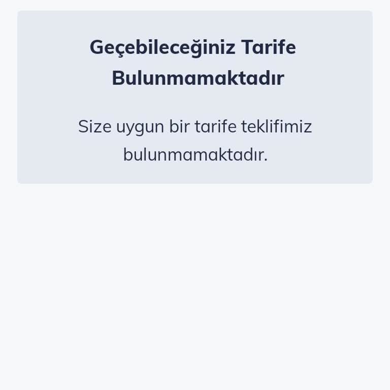 Tarife Değişikliği Sorunu