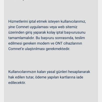 Comnet Haksız İnternet Kesintisi Ve İade Talebi
