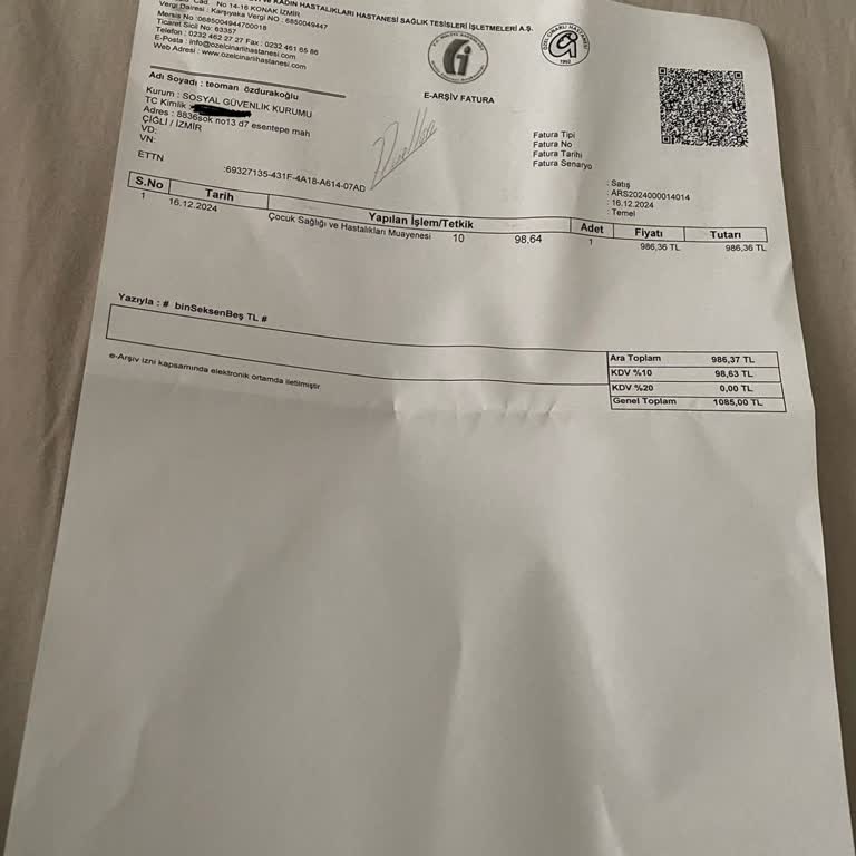 Çınarlı Doğum Hastanesi'nde Çifte Fatura Şoku