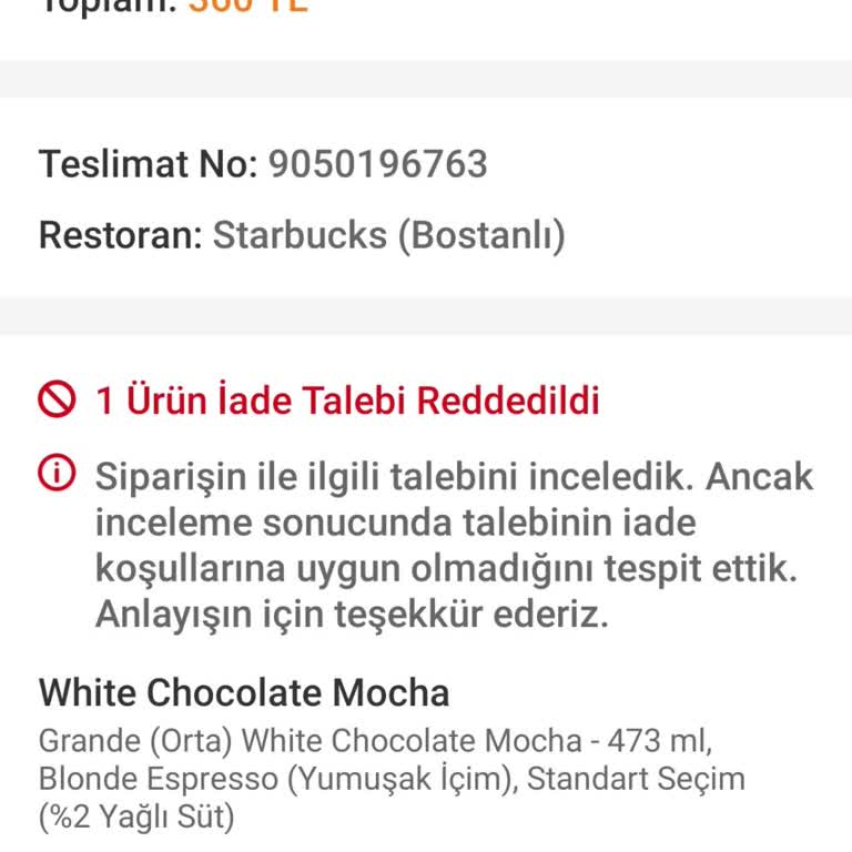 Şekerli Kahve Krizi: Trendyol GO'nun İade Reddi