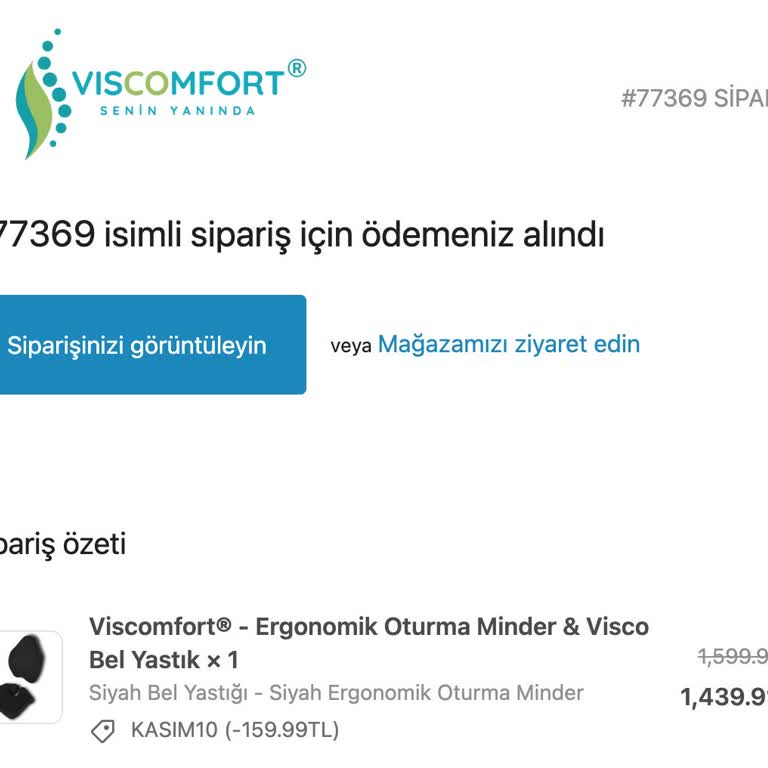 Viscomfort'tan Sipariş Verdim, Ürün Hâlâ Kargoya Verilmedi