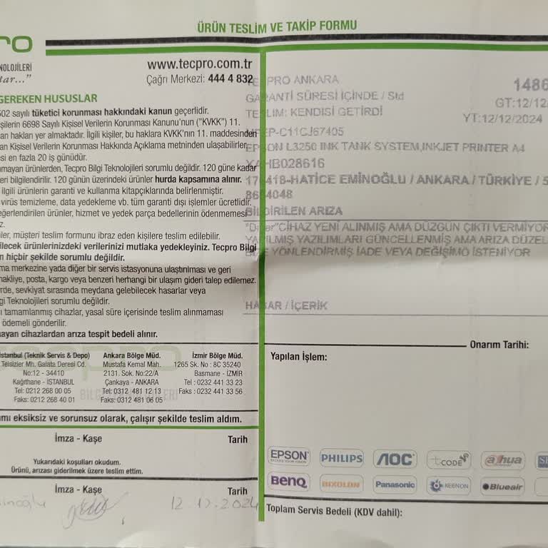 1 Haftalık Cihazda Sürekli Sorunlar