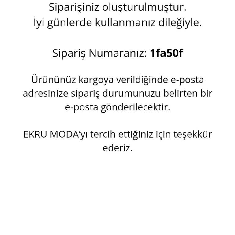 Ekrumoda.com Ürün Ölçüsünde Hata!