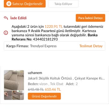 Trendyol'dan İade Edilmeyen Para Sorunu