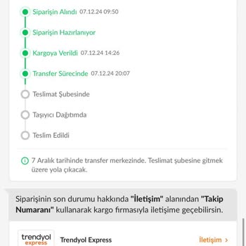 Trendyol Siparişimde Kargo Hareketi Sorunu