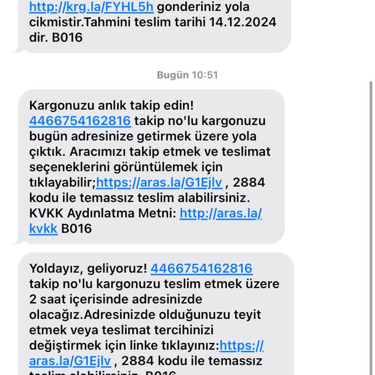 Aras Kargo Yanlış Teslimat Bildirimi Ve İletişim Sorunu