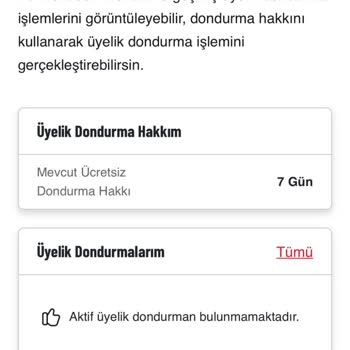 Üyelik Dondurma Hakkında Tutarsızlık Ve Müşteri Hizmetleri Yanıtı