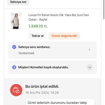Deforme Ceket Ve İade Sürecinde Mağduriyet