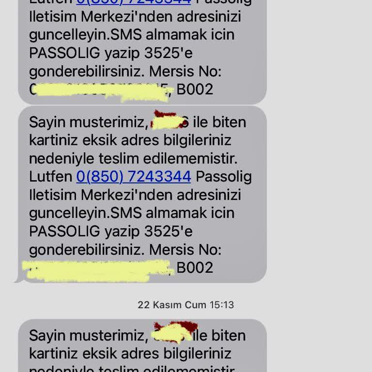 Passolig Kartımın Teslimat Sorunu Ve Hatalı Adres Bilgilendirmesi