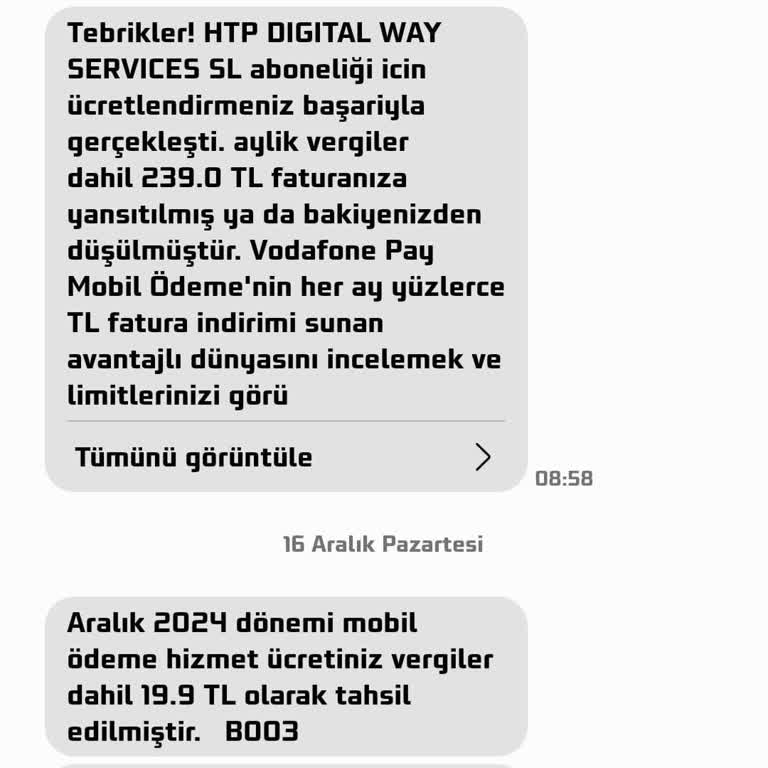 Vodafone Pay İle Haksız Üyelik Ücretleri