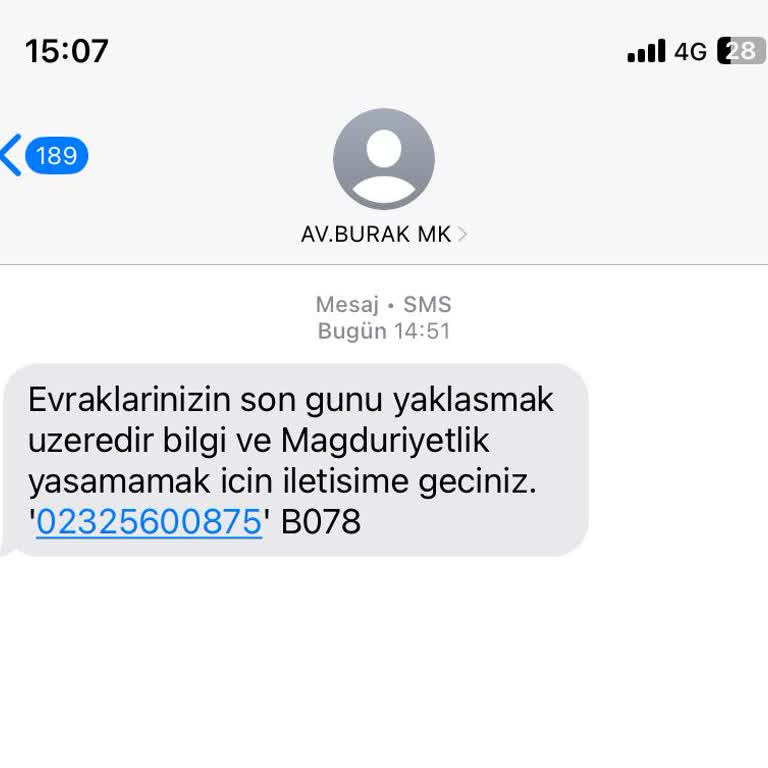 Asılsız Hukuk Bürosu Mesajlarıyla Mağduriyet