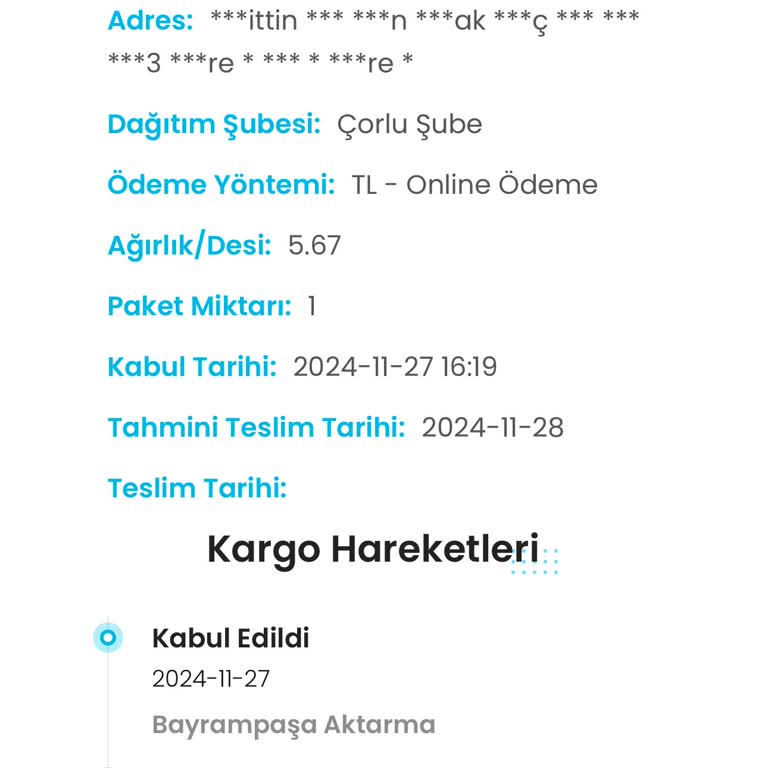 Kargoist İle İletişim Sorunu Ve Uzun Teslimat Süresi