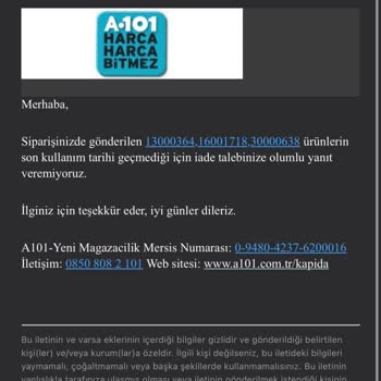 A101'den Gelen Hatalı Ve Tarihi Geçmiş Ürünler Şoku