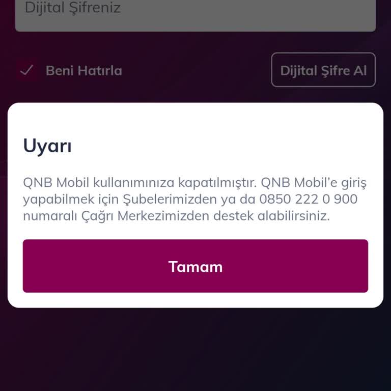 QNB Hesabımda Çözülemeyen Kısıtlama Sorunu