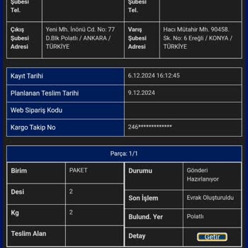 Kargo Teslimatında 10 Günlük Gecikme Ve Yanıltıcı Bilgilendirme