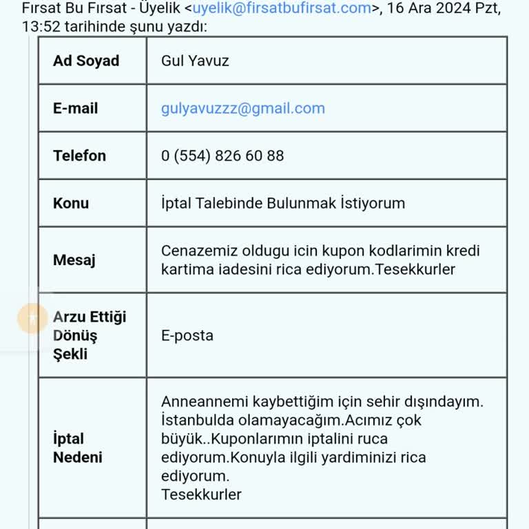 Olağanüstü Durumda Bilet İptal Sorunu
