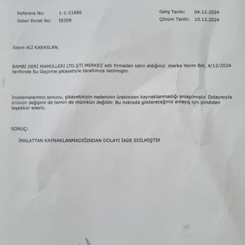 Garantili Botun Su Geçirmezlik Sorunu Ve Yetersiz Hizmet