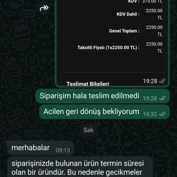 Teslim Edilmeyen Sipariş Ve İletişim Sorunları