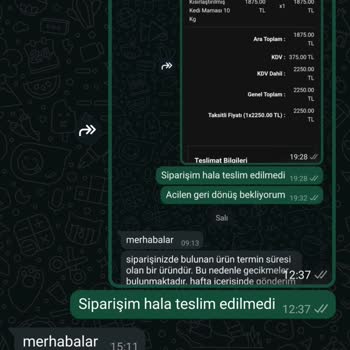 Teslim Edilmeyen Sipariş Ve İletişim Sorunları