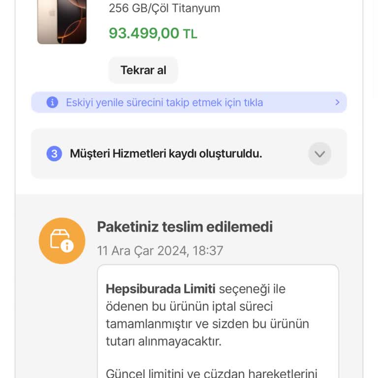 Sipariş İadesinde Yaşanan Müşteri Hizmetleri Sorunu